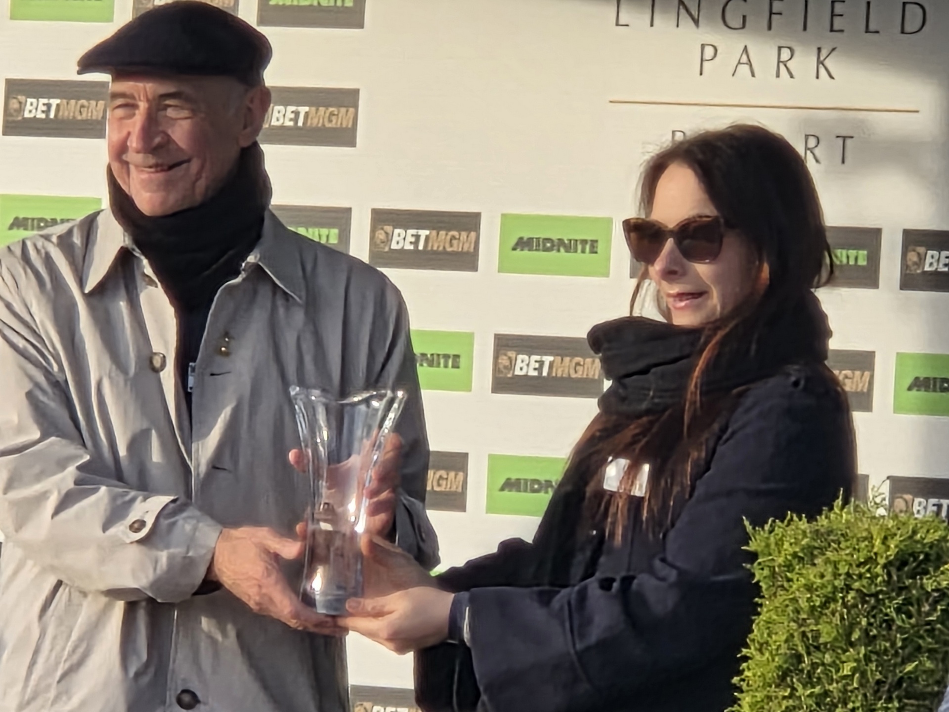 Receiving the Trophy 